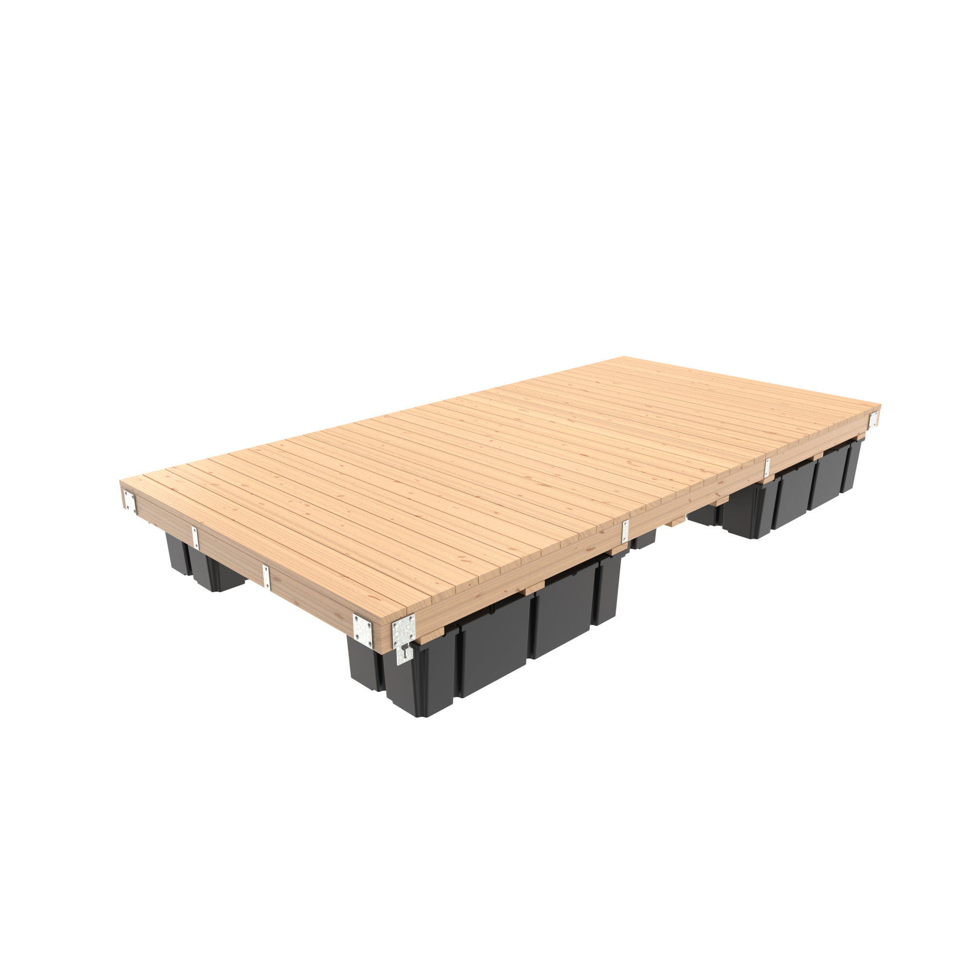 Multinautic Dock Kit — 8ft. x 16ft. Floating Wood Dock, 24in. x 60in. x 16in. Foam-Filled Floats, HDG Steel Components, Model# 19445